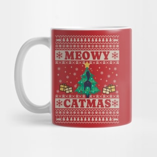 Ugly Sweater Cat in Tree Mug